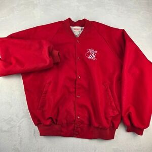 Vintage Hartwell Bomber Jacket Size XL‎ Red Snap Dale Baker Motor Mall